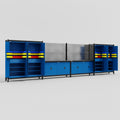 M2222 Modular Work Bench - H2100mm x W7500mm | Laminate WBT | Blue