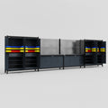 M2222 Modular Work Bench - H2100mm x W7500mm | Laminate WBT | Dark Grey
