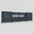 M2222 Modular Work Bench - H2100mm x W7500mm | Laminate WBT | Dark Grey