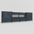 M2222 Modular Work Bench - H2100mm x W7500mm | Laminate WBT | Dark Grey