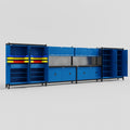 M2222 Modular Work Bench - H2100mm x W7500mm | Laminate WBT | Blue