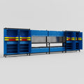 M2222 Modular Work Bench - H2100mm x W7500mm | Laminate WBT | Blue