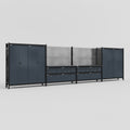 M2222 Modular Work Bench - H2100mm x W7500mm | Laminate WBT | Dark Grey