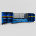 M2222 Modular Work Bench - H2100mm x W7500mm | Laminate WBT | Blue