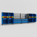 M2222 Modular Work Bench - H2100mm x W7500mm | Laminate WBT | Blue