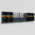 M2222 Modular Work Bench - H2100mm x W7500mm | Laminate WBT | Dark Grey