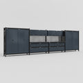 M2222 Modular Work Bench - H2100mm x W7500mm | Laminate WBT | Dark Grey