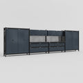 M2222 Modular Work Bench - H2100mm x W7500mm | Laminate WBT | Dark Grey