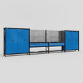 M2222 Modular Work Bench - H2100mm x W7500mm | Laminate WBT | Blue