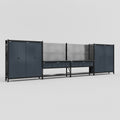 M2222 Modular Work Bench - H2100mm x W7500mm | Laminate WBT | Dark Grey