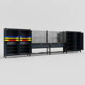 M2222 Modular Work Bench - H2100mm x W7500mm | Laminate WBT | Dark Grey