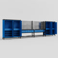 M2222 Modular Work Bench - H2100mm x W7500mm | Laminate WBT | Blue
