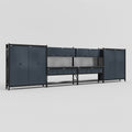M2222 Modular Work Bench - H2100mm x W7500mm | Laminate WBT | Dark Grey