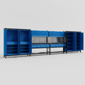M2222 Modular Work Bench - H2100mm x W7500mm | Laminate WBT | Blue