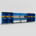 M2222 Modular Work Bench - H2100mm x W7500mm | Laminate WBT | Blue