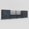M2222 Modular Work Bench - H2100mm x W7500mm | Laminate WBT | Dark Grey