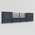 M2222 Modular Work Bench - H2100mm x W7500mm | MDF WBT | Dark Grey
