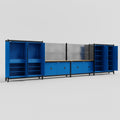M2222 Modular Work Bench - H2100mm x W7500mm | MDF WBT | Blue