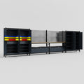 M2222 Modular Work Bench - H2100mm x W7500mm | MDF WBT | Dark Grey