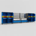 M2222 Modular Work Bench - H2100mm x W7500mm | MDF WBT | Blue