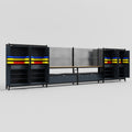 M2222 Modular Work Bench - H2100mm x W7500mm | MDF WBT | Dark Grey