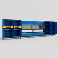 M2222 Modular Work Bench - H2100mm x W7500mm | MDF WBT | Blue
