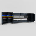 M2222 Modular Work Bench - H2100mm x W7500mm | MDF WBT | Dark Grey