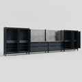 M2222 Modular Work Bench - H2100mm x W7500mm | MDF WBT | Dark Grey