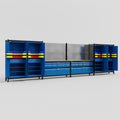 M2222 Modular Work Bench - H2100mm x W7500mm | MDF WBT | Blue