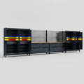 M2222 Modular Work Bench - H2100mm x W7500mm | MDF WBT | Dark Grey