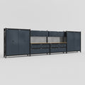 M2222 Modular Work Bench - H2100mm x W7500mm | MDF WBT | Dark Grey
