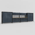 M2222 Modular Work Bench - H2100mm x W7500mm | MDF WBT | Dark Grey