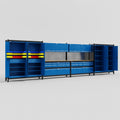 M2222 Modular Work Bench - H2100mm x W7500mm | MDF WBT | Blue