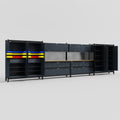 M2222 Modular Work Bench - H2100mm x W7500mm | MDF WBT | Dark Grey