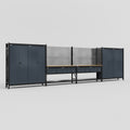 M2222 Modular Work Bench - H2100mm x W7500mm | MDF WBT | Dark Grey