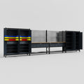 M2222 Modular Work Bench - H2100mm x W7500mm | MDF WBT | Dark Grey