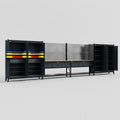 M2222 Modular Work Bench - H2100mm x W7500mm | MDF WBT | Dark Grey