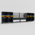 M2222 Modular Work Bench - H2100mm x W7500mm | MDF WBT | Dark Grey