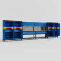 M2222 Modular Work Bench - H2100mm x W7500mm | MDF WBT | Blue