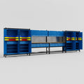 M2222 Modular Work Bench - H2100mm x W7500mm | MDF WBT | Blue
