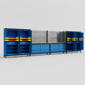 M2222 Modular Work Bench - H2100mm x W7500mm | MDF WBT | Blue