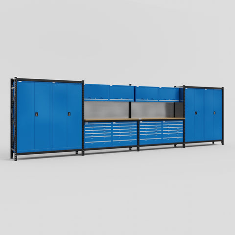 M2222 Modular Work Bench - H2100mm x W7500mm | MDF WBT | Blue