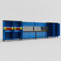 M2222 Modular Work Bench - H2100mm x W7500mm | MDF WBT | Blue
