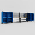 M2222 Modular Work Bench - H2100mm x W7500mm | MDF WBT | Blue