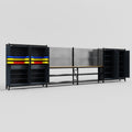M2222 Modular Work Bench - H2100mm x W7500mm | MDF WBT | Dark Grey