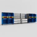M2222 Modular Work Bench - H2100mm x W7500mm | MDF WBT | Blue