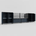 M2222 Modular Work Bench - H2100mm x W7500mm | Stainless WBT | Dark Grey