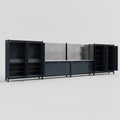 M2222 Modular Work Bench - H2100mm x W7500mm | Stainless WBT | Dark Grey