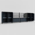 M2222 Modular Work Bench - H2100mm x W7500mm | Stainless WBT | Dark Grey