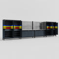 M2222 Modular Work Bench - H2100mm x W7500mm | Stainless WBT | Dark Grey